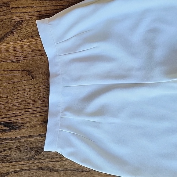 Gantos High Wasted Pleated Wide Straight Leg Trousers Vintage Ivory Off White 12 - Picture 10 of 16